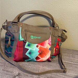 Desigual multicolor hand bag w/shoulder strap